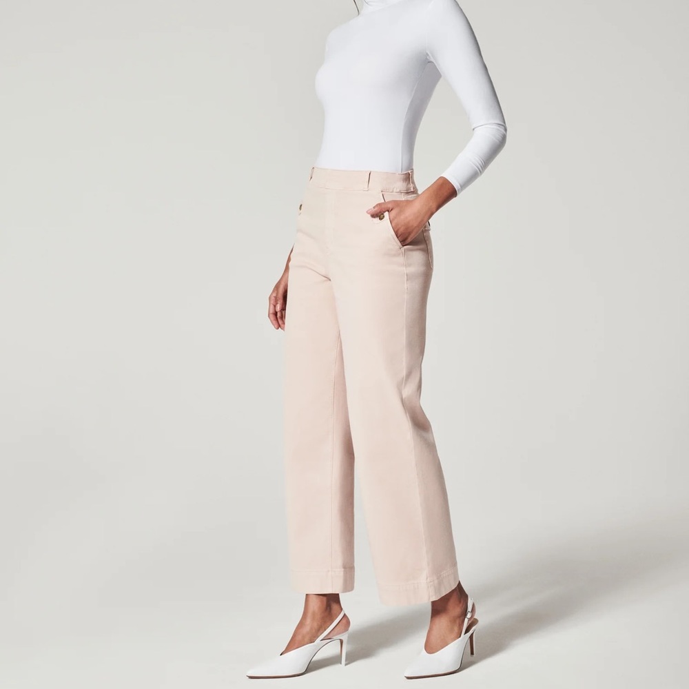 Spanx Stretch Twill Cropped Wide Leg Pant